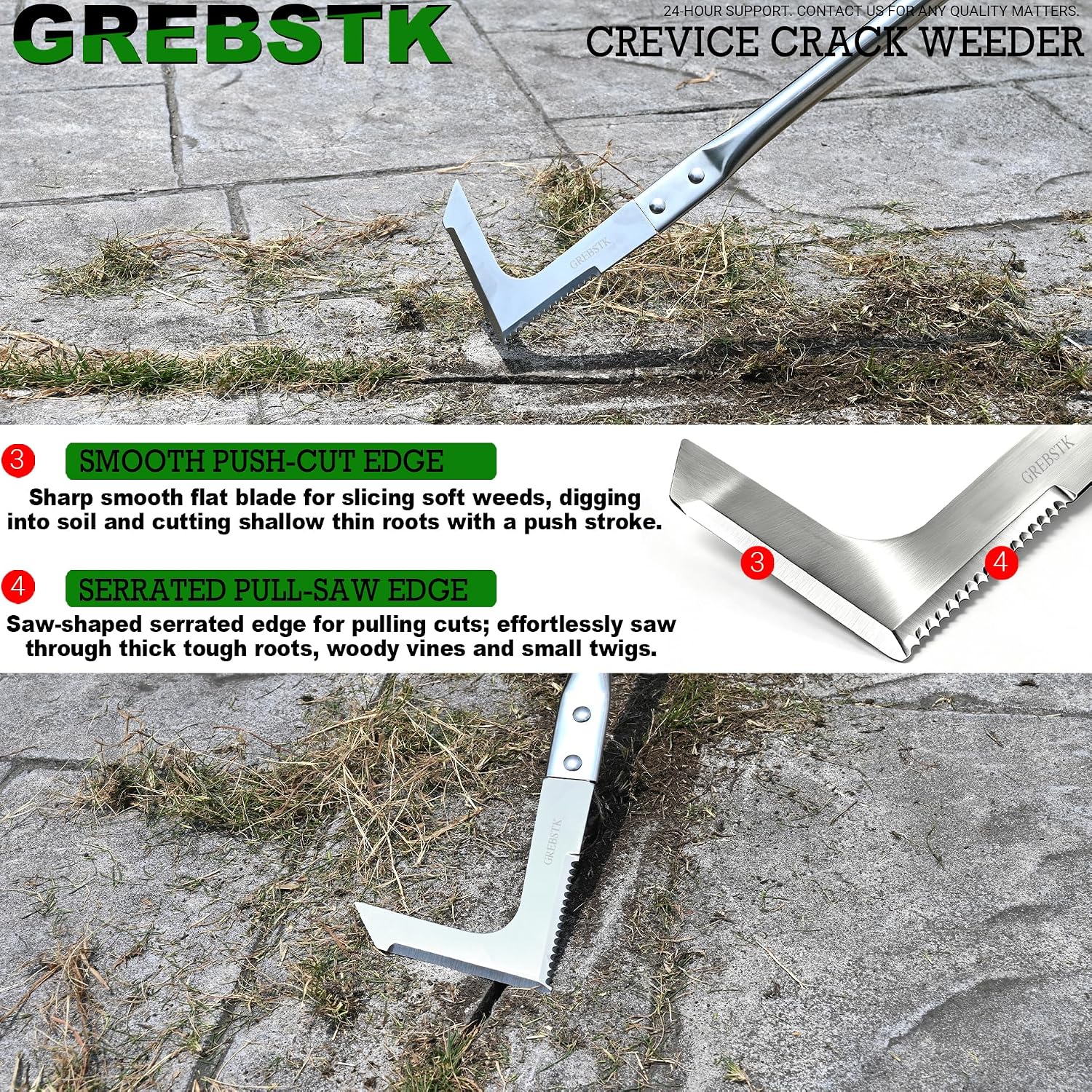 GREBSTK Crack Weeder Crevice Weeding Stainless Steel Sharp Tool, 36 in image 5