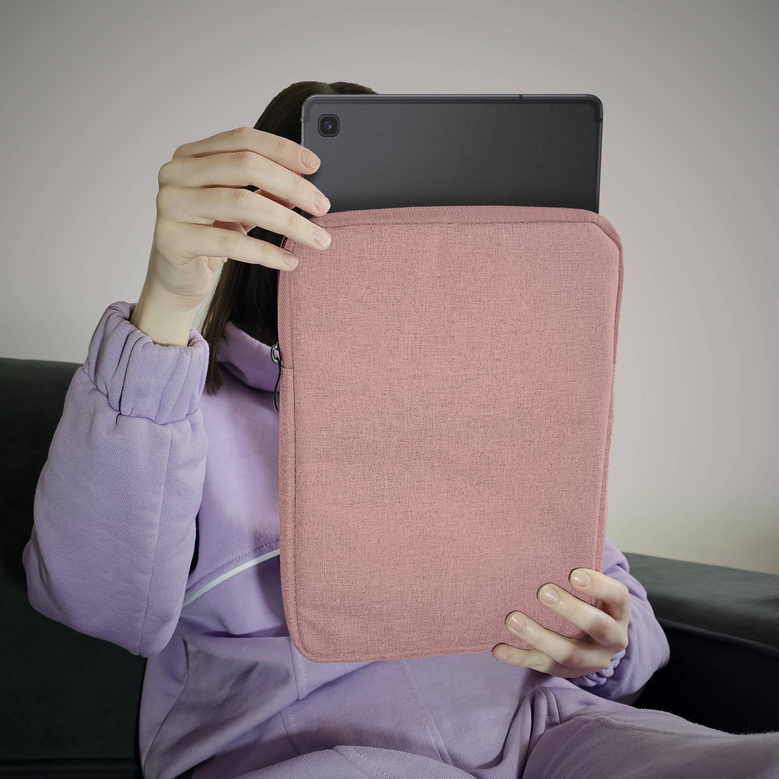 MyGadget Borsa Nylon 10,5" - Case Protettiva per Tablet - Custodia Sleeve per Apple iPad (Air, Pro), Huawei MediaPad M5 | T5, Samsung Galaxy Tab S7 A7 Rosa