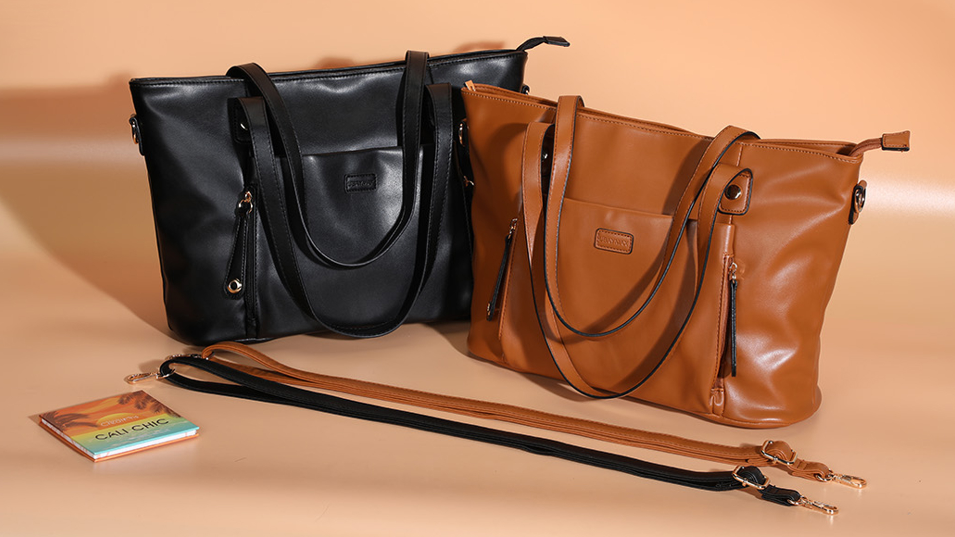 Borsa Tote Donna In Pelle PU - Borsa Lavoro Capiente Con Scomparti Per Laptop 15.6", Tracolla Regolabile - Foto 3