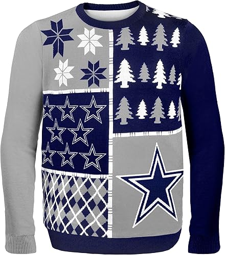 Miniatura 15 de FOCO NFL Unisex-Adult NFL Busy Block Ugly Sweater