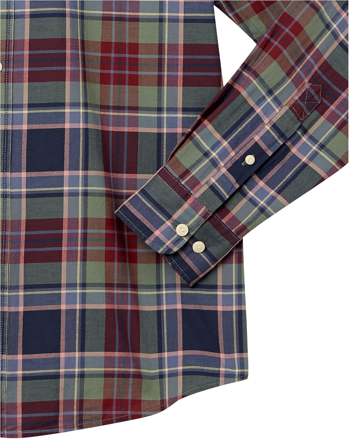 Goodthreads Men's Standard-Fit Long-Sleeve Lightweight Madras Plaid Shirt