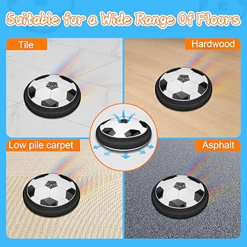 Nazano LED Hover Soccer Ball, Floating Soccer Set with 2 Goal Soccer, Indoor Soccer Game for Young Boys and Girls, Birthday Gifts for Young Kids, Toys Gifts for Ages 3-12