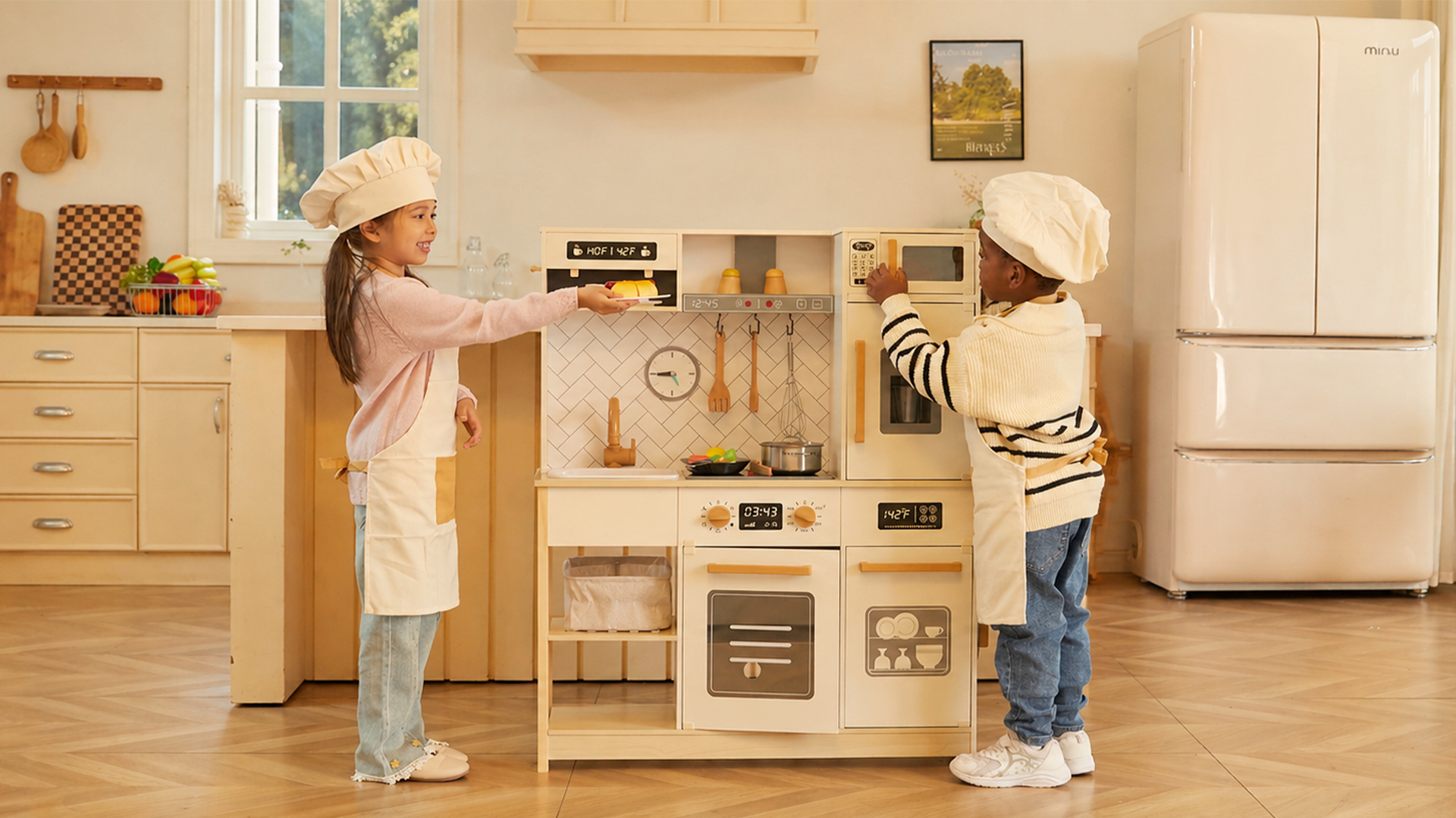 Amazon.com: Freniland Wooden Play Kitchen for Kids Pertend Play