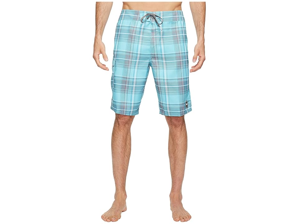

O'Neill Santa Cruz Plaid Boardshorts (Turquoise) Men's Swimwear, Blue