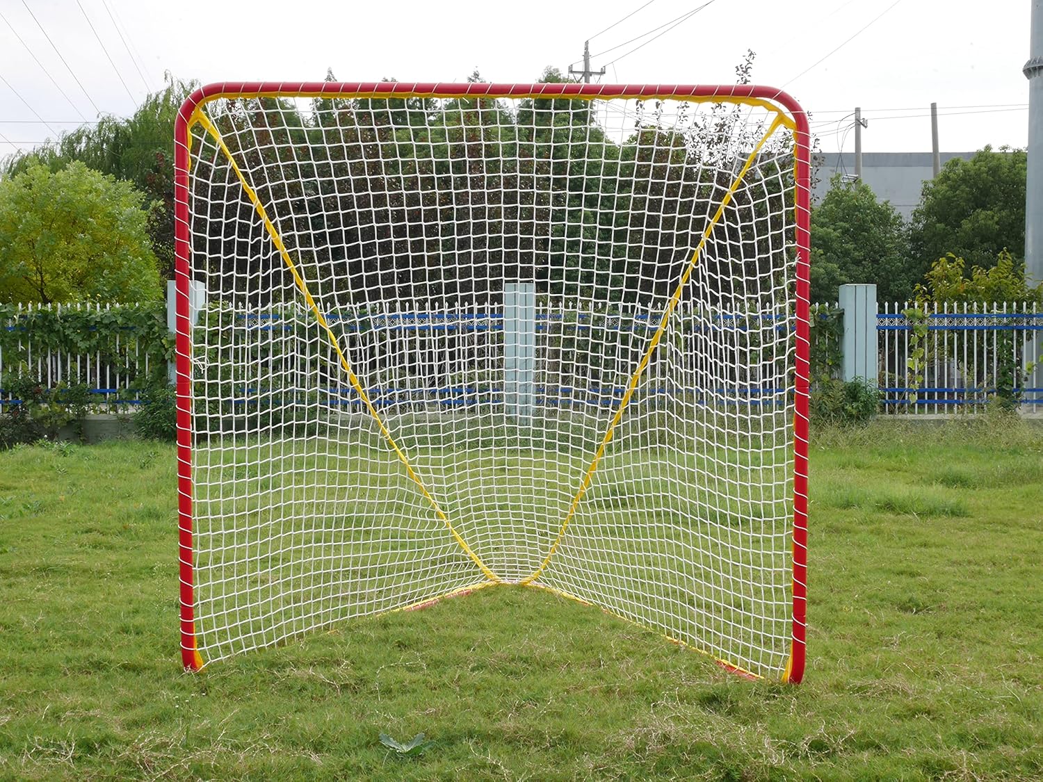 Vallerta® Signature Series Official 6' x 6' Regulation Size Lacrosse Goal. Heavy Duty 1.5 Inch Portable Steel Practice/Training Aid Equipment for Kids & Adults.