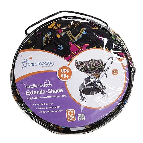 Miniatura 5 de Dreambaby Parasol para cochecito de animales, grande, color negro