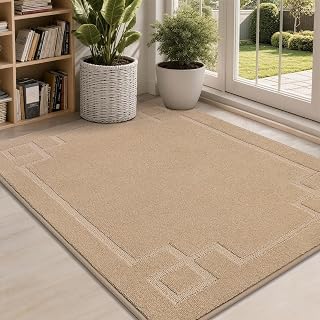 BEQHAUSE Door Mat 32" x 48", Non-Slip Door Mats Indoor Washable, Beige