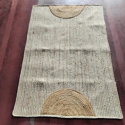 ARTS OF JAIPUR Collection - Alfombra de pasillo de yute natural, 3 x 10 pies, alfombra de yute natural, alfombra de yute bohemio, alfombra de