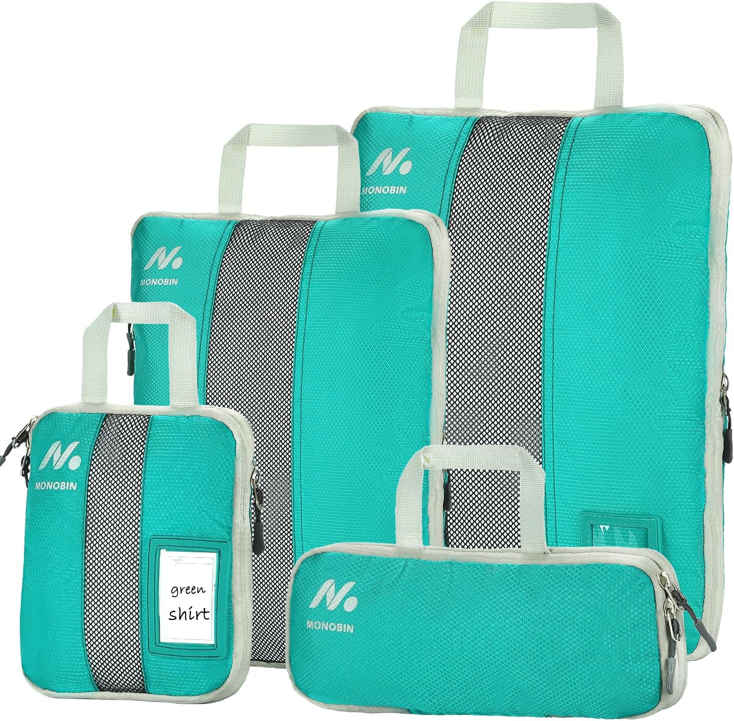 MONOBIN Compression Packing Cubes with Name cubes Travel