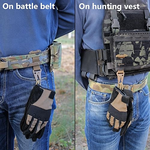 Miniatura 18 de Clip de engranaje táctico Gancho de choque Mosquetón colgante T-Mount MOLLE Webbing Cinturón de batalla Clip Metal Llavero Chaleco Accesorios Mc