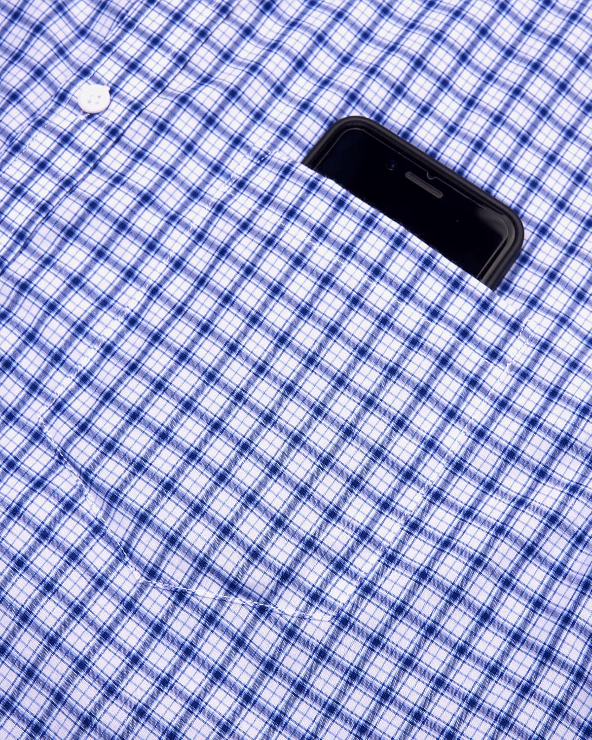 Alimens & Gentle Mens Plaid Short Sleeve Button Down Shirts Cotton Regular Fit Casual Gingham Shirts - Image 4