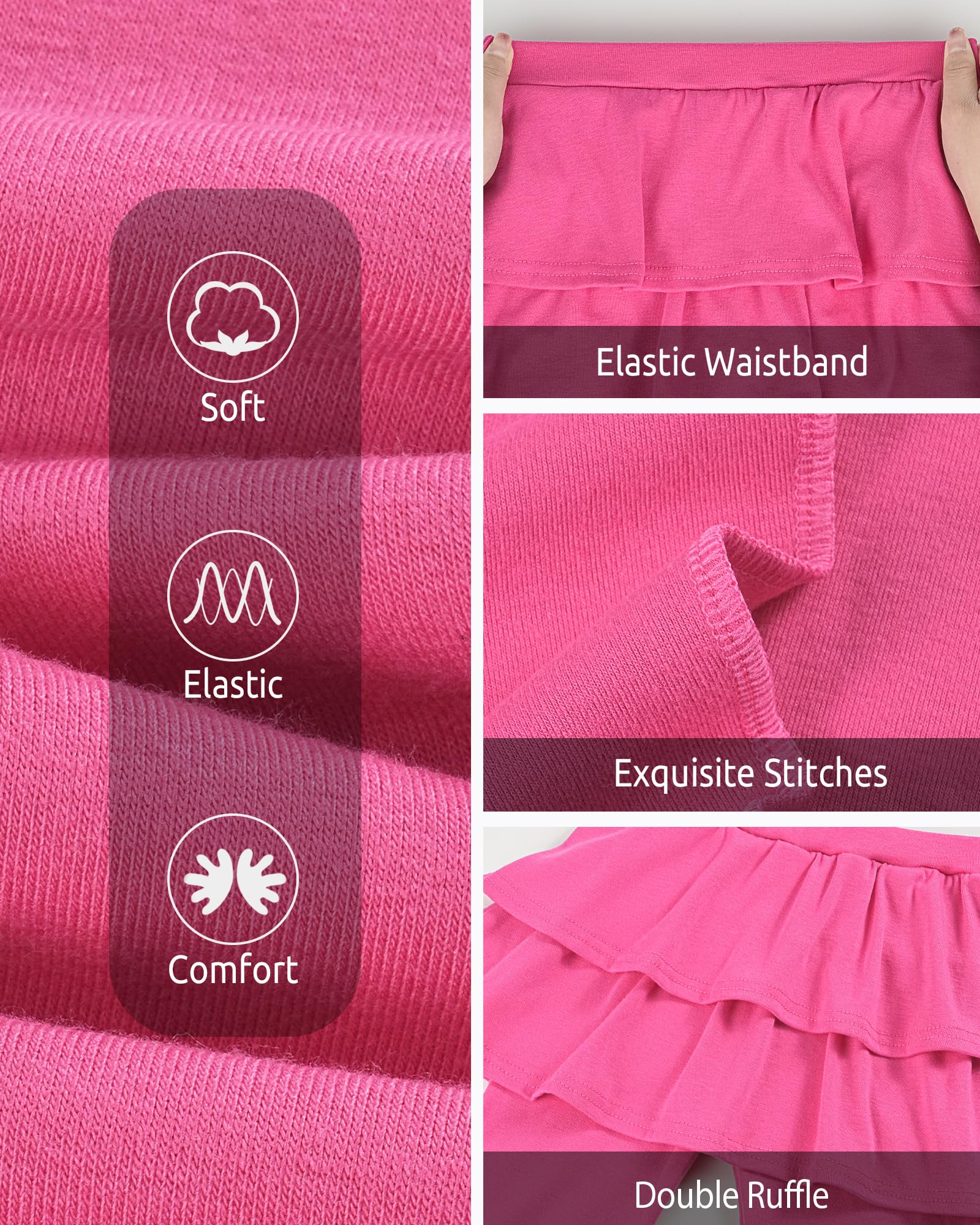 Somaibo Leggings da ragazza con gonne, uniforme scolastica, atletica, elasticizzati, tutù, pantaloni caldi con volant, confezione da 2