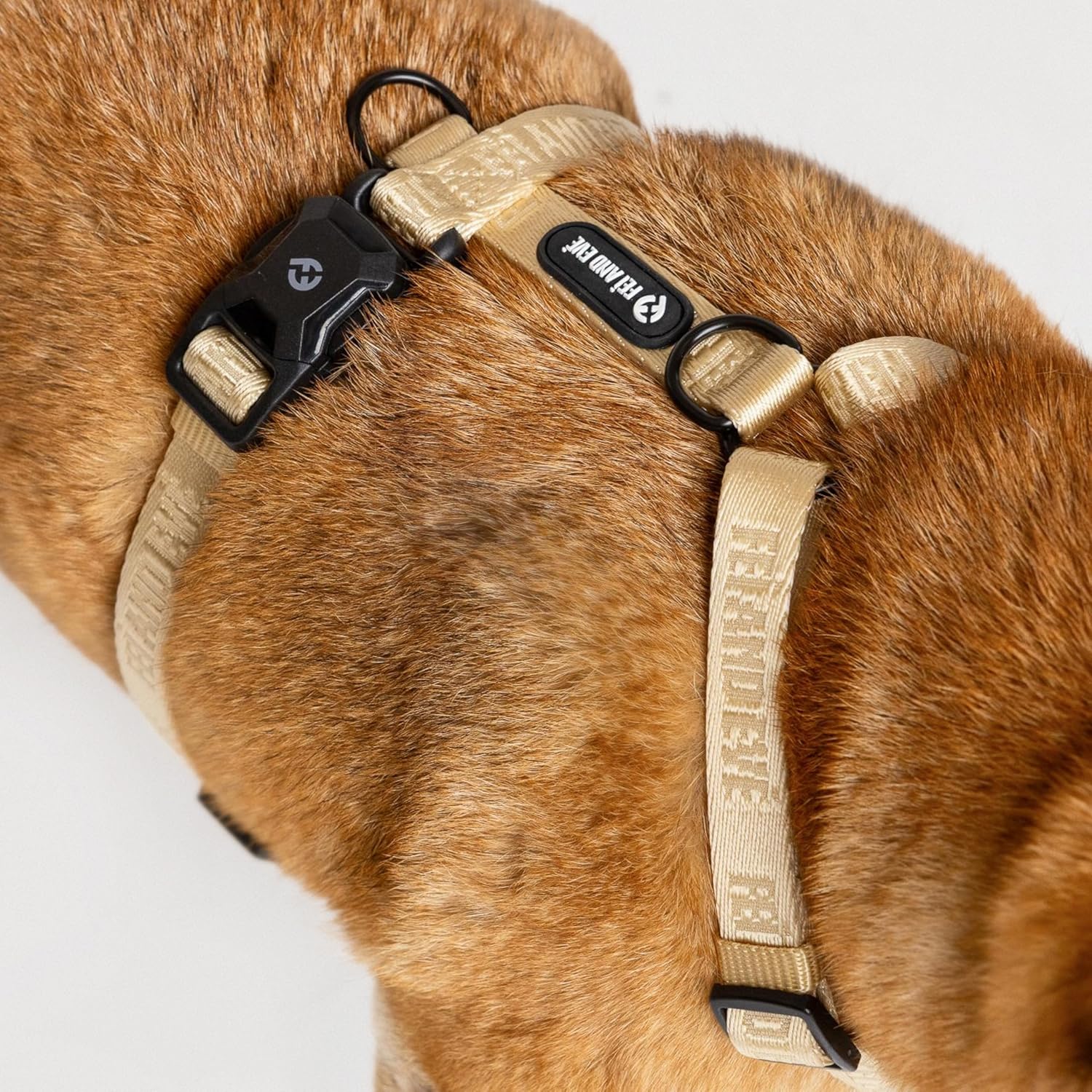 2026 New Edition, Fei & Eve Moxie H-Shape Dog Harness | MagEase Magnetic Buckle | Ultra-Lightweight & Breathable | 3-Point No-Pull Control | Soft & Durable 210D Nylon | Medium,Champagne