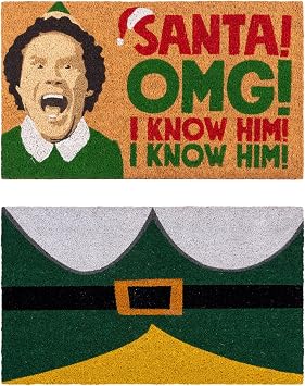 Gertmenian Paramount The Elf Coir Doormat - 2x3 Welcome Mat 2-Pack, Ideal for High Traffic Areas in Front Door, Garage, Entryway - OMG/Costume, 80025
