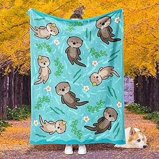 Prokelin Otter Throws Blanket and for Kid Boy Girls Flannel Soft Plush Lightweight Couch Sofa Decorative 50
