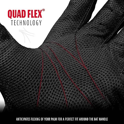 Miniatura 211 de Franklin Sports MLB - Guantes de bateo de béisbol CFX Pro para adultos + jóvenes, béisbol + sóftbol, varios tamaños + colores Negro/Negro