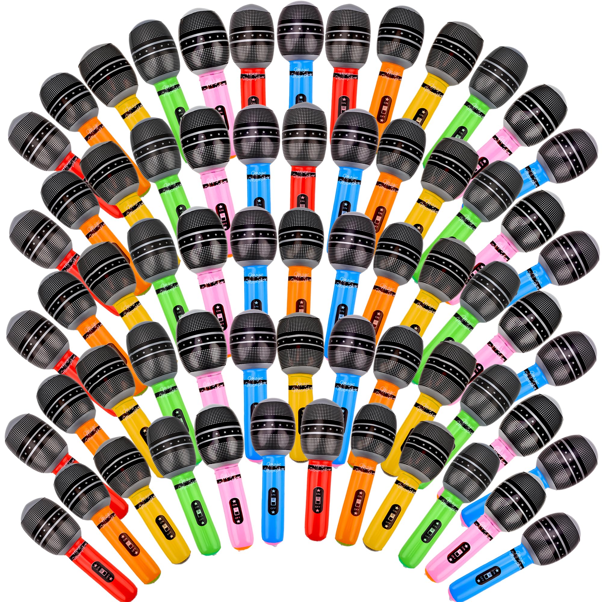 64 microfoni gonfiabili giganti in colori assortiti per microfoni gonfiabili giocattoli di plastica per concerti musicali feste a tema giochi di ruolo forniture per decorazioni per feste