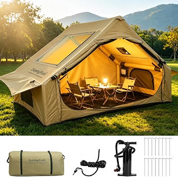 SUNNYFEEL Inflatable Glamping Camping Tent 4-6 Person