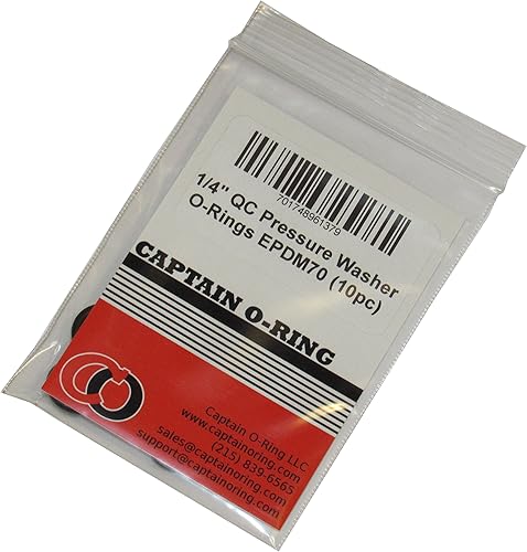 Miniatura 4 de Captain O-Ring - Juntas tóricas de hidrolavadora eléctrica para acoplador rápido de 14", EPDM (paquete de 10)