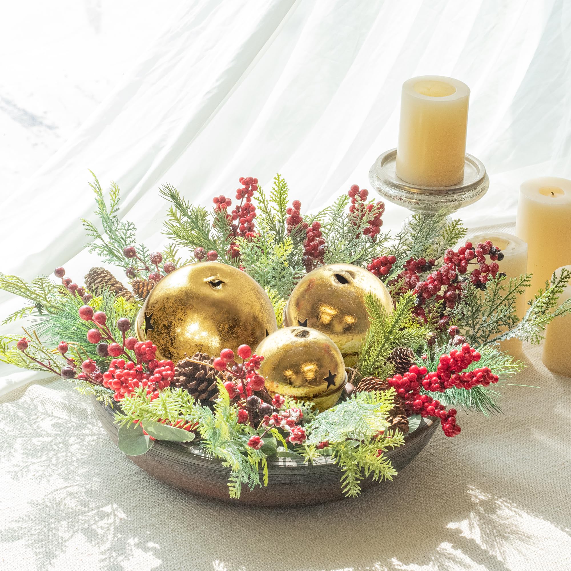 KI Store Oversized Jingle Bells Set of 3 Gold Metal Bells