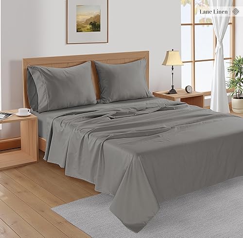 Miniatura 3 de LANE LINEN Juego de sábanas King  Sábanas de cama King, sábanas lujosamente suaves, transpirables y refrescantes, sábanas de tamaño King con