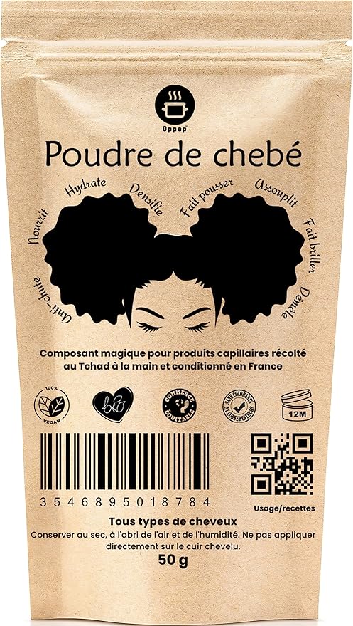 Poudre De Chebe Du Tchad - Stimule La Pousse Des Cheveux - 100% Naturel - Pour Tous Types De Cheveux