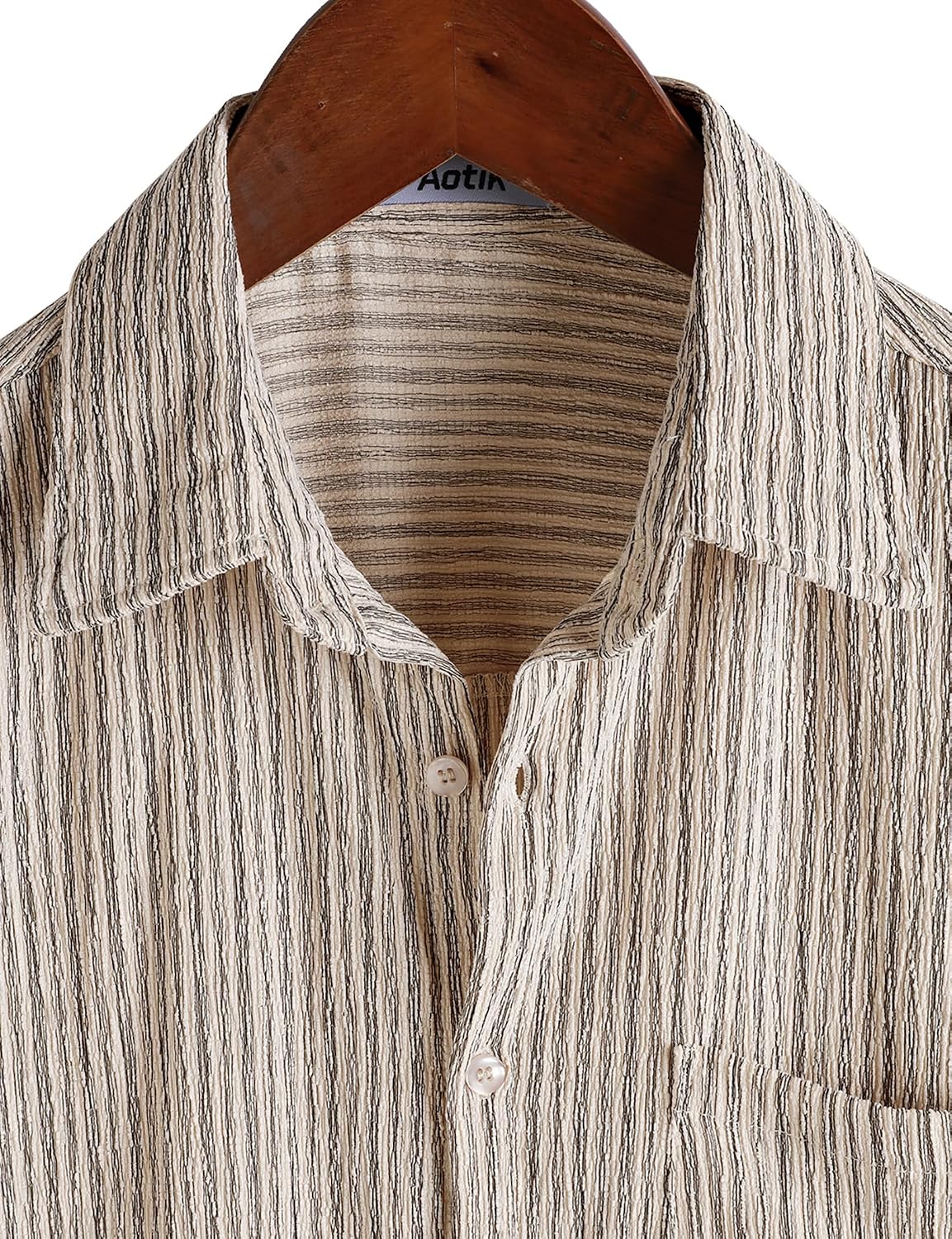 Mens Casual Button Down Shirts Lightweight Striped Short Sleeve Summer Beach Hawaiian Shirt