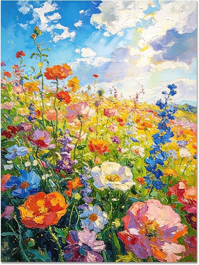 Muzagroo Art 5D Diamond Paintings Kits for Adults Round Full Drill Flowers Diamonds Art Kits for Beginners Diamond Art Paintings Gem Art Kits Diamond Dots Kits 30x40cm (Flowers)