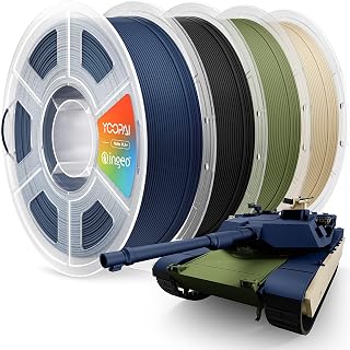 YOOPAI PLA+ Matte Filament 1.75mm, 4KG (8.8lbs) 3D Printer Filament, Dimensional Accuracy +/- 0.02 mm, Navy Blue+Charcoal Black+Dark Green+Desert Tan