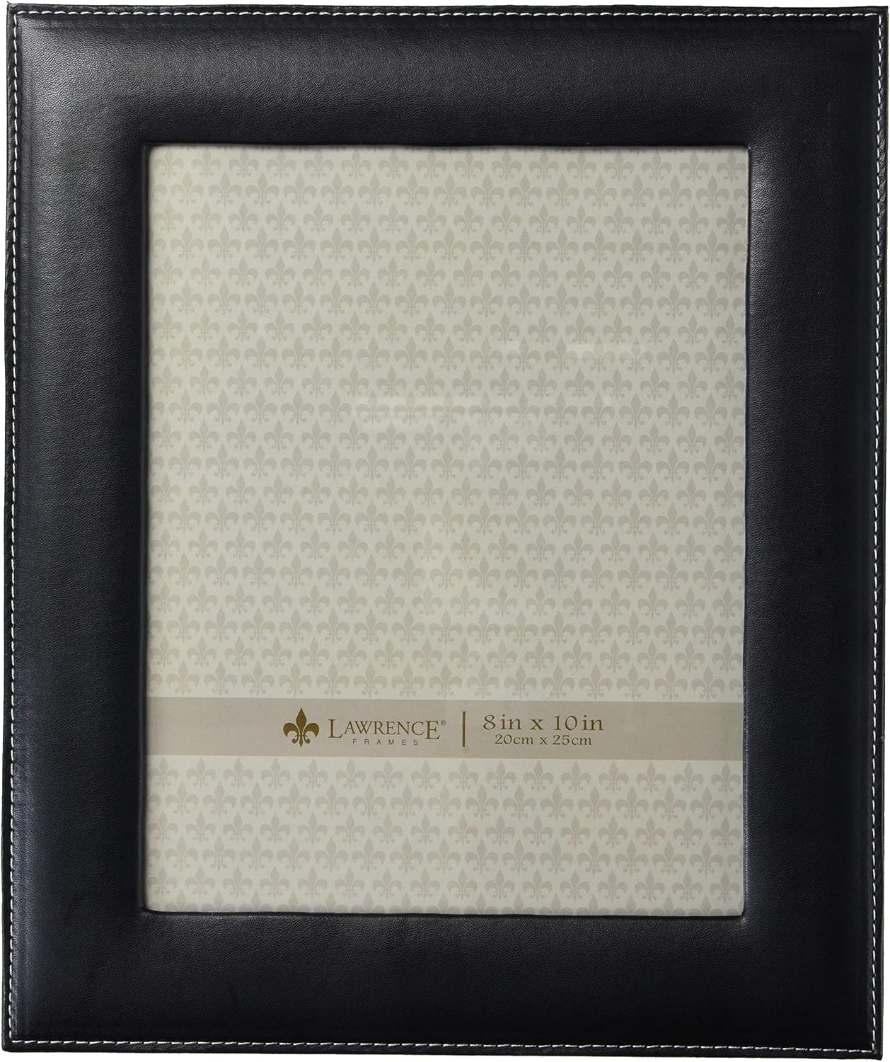 Lawrence Frames Black Leather 8 by 10 Picture Frame