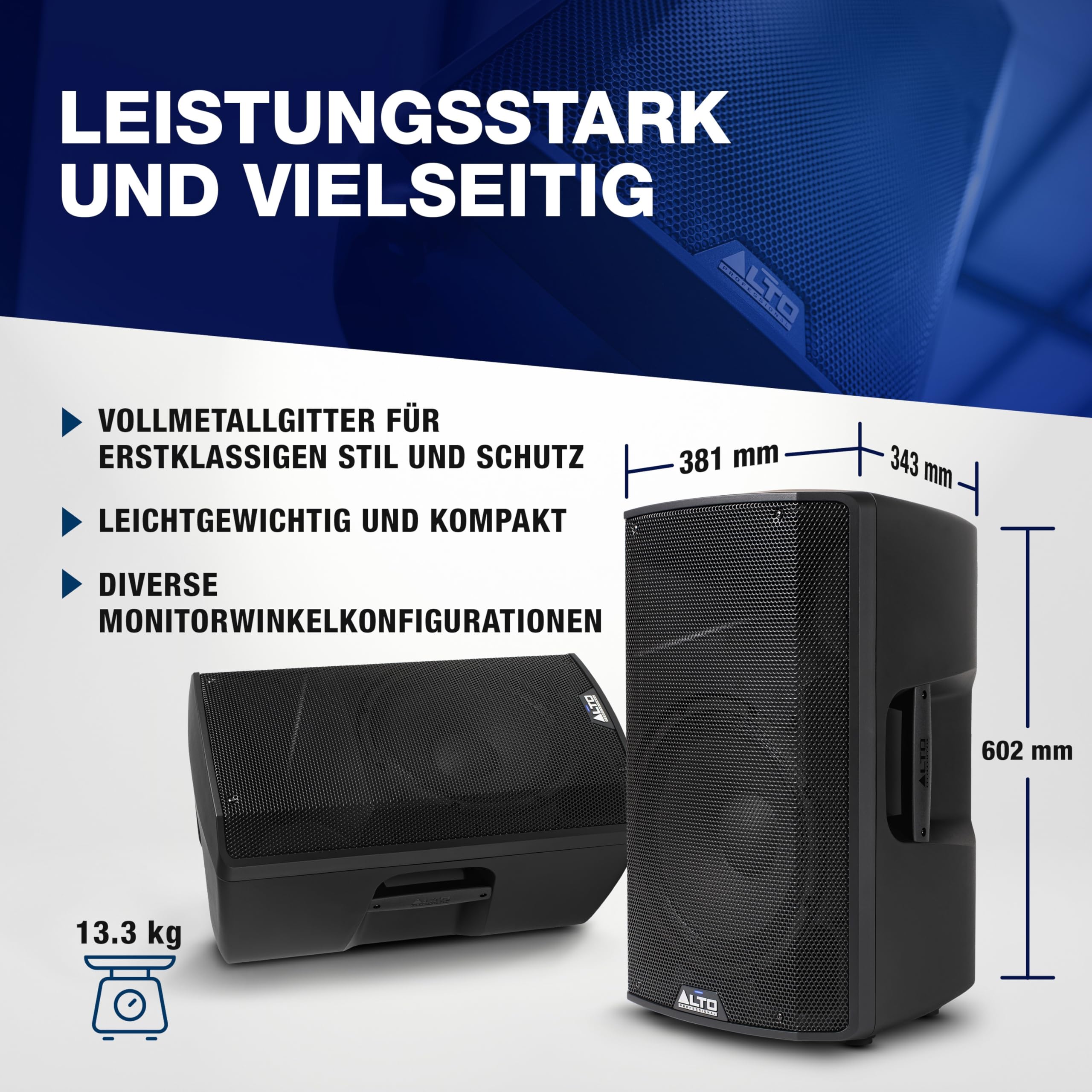 ALTO TX412B 600 Watt 12-Zoll Akkubetriebener PA Anlage mit Bluetooth, 2-Kanal Mixer, für True Wireless Auftritte im Freien für Mobile DJs und Musiker