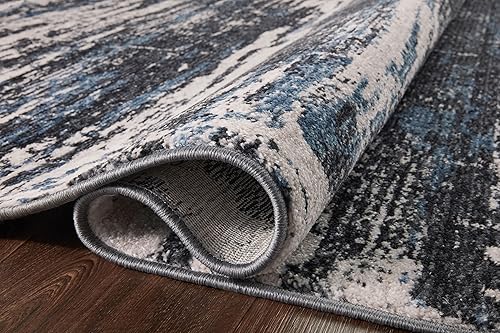 Miniatura 7 de Loloi II Vance Collection VAN-09 - Alfombra de pasillo color negropaloma de 2 pies y 7 pulgadas x 10 pies