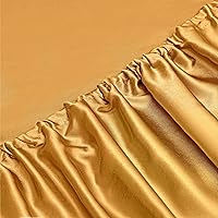 Vista 7 de Vonty Satin Sheets Queen Silky Soft Satin Bed Sheets Yellow Gold Sheet Set, 1 Deep Pocket Fitted Sheet + 1 Flat Sheet + 2 Pillowcases Ámbar Beige