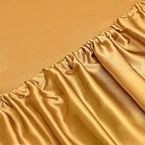 Vista 316 de Vonty Satin Sheets King Silky Soft Satin Bed Sheets Amber Beige Sheet Set, 1 Deep Pocket Fitted Sheet + 1 Flat Sheet + 2 Pillowcases