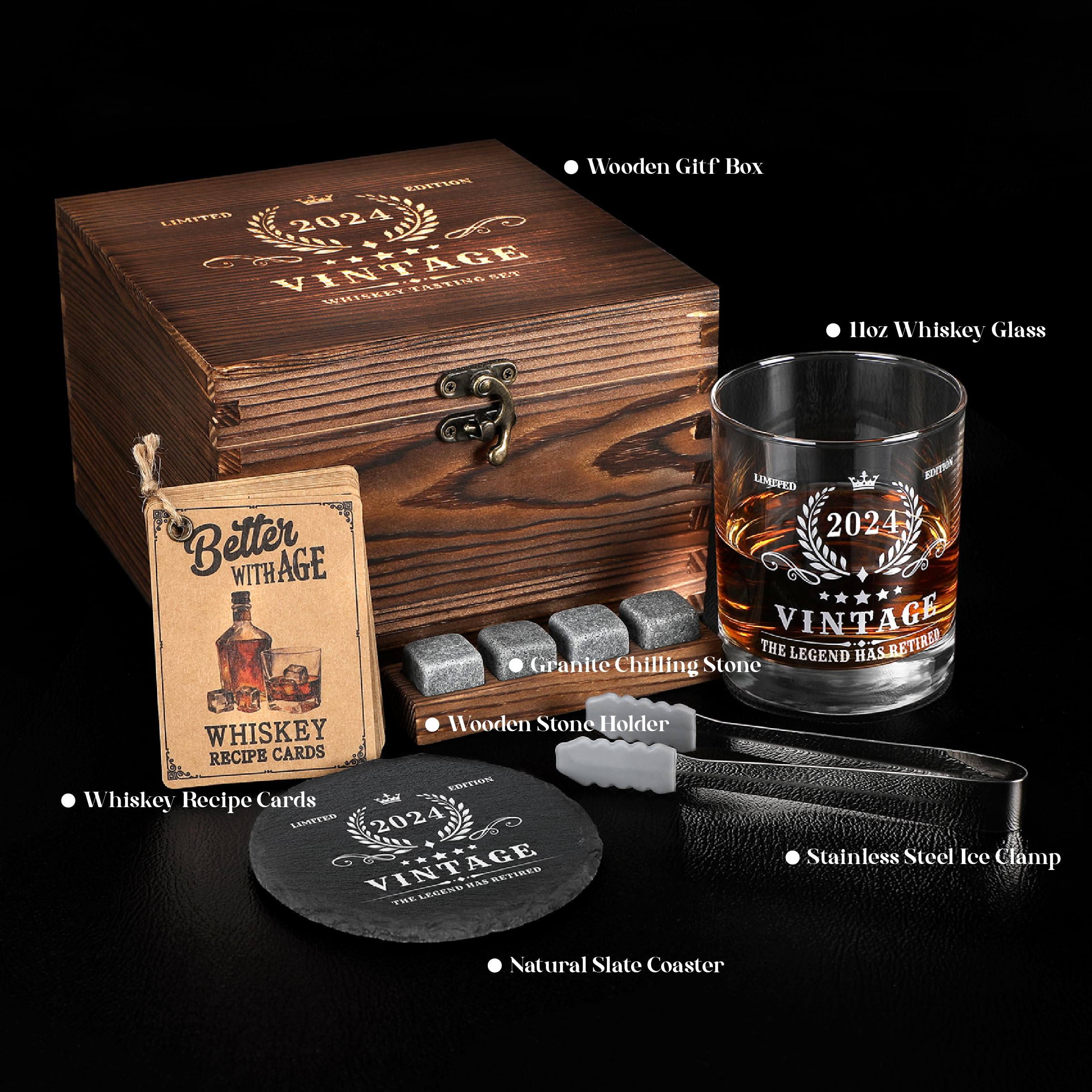 Amazon | Pagather 男性退職ギフト - ヴィンテージ 2024 ウイスキー