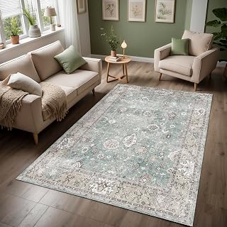 Latte Dizayn Zuleo Vintage Desenli Şönil Pamuk Tabanlı Yıkanabilir Kaymaz Antibakteriyel Salon Halısı 80x150