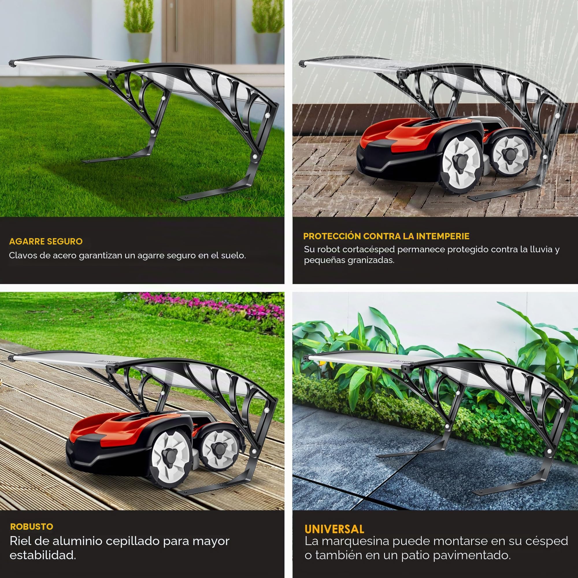 KESSER® Garaje para Robot cortacésped, Cobertura para Robot cortacésped, cortacésped robótico, jardín Resistente a la Intemperie, Incluye Material de Montaje, Dimensiones 82 x 103 x 47 cm.
