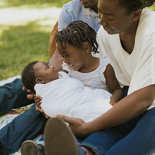 Miniatura 6 de Little Unicorn Juego de 3 mantas de muselina de algodón blanco  Juego de 3  100% algodón  Supersuave  Recién nacidos y bebés  Grande 47 x 47