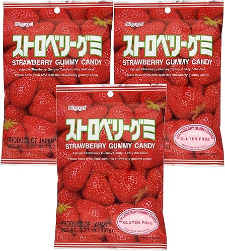 Miniatura 10 de Kasugai Caramelo de gomitas de fresa 3.77oz (paquete de 2)