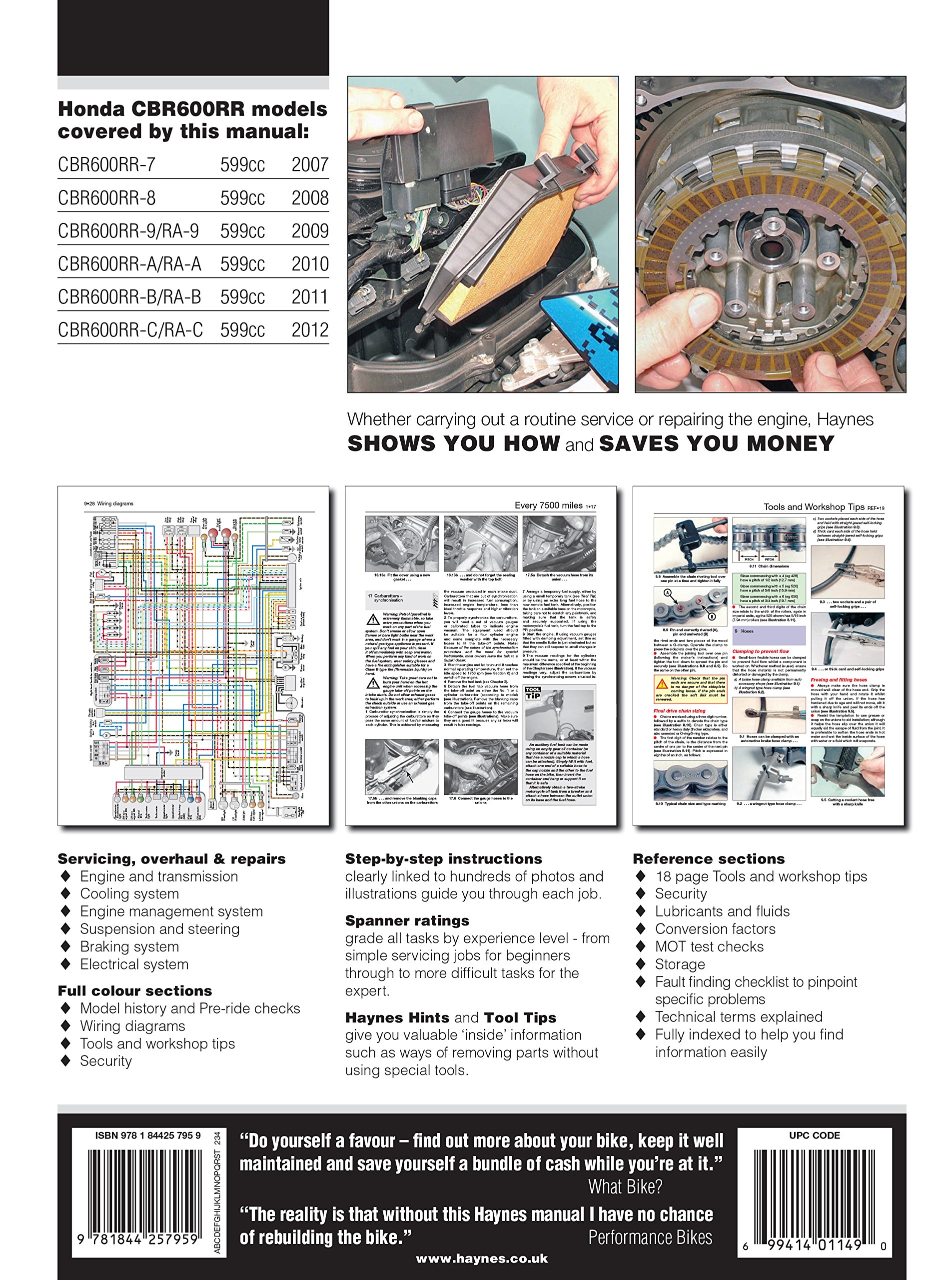 Honda CBR600RR (07-12) Haynes Repair Manual (Paperback) - Image 2