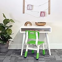 Vista 2 de ECR4Kids Silla ajustable para aula, asientos flexibles, verde hierba, paquete de 2
