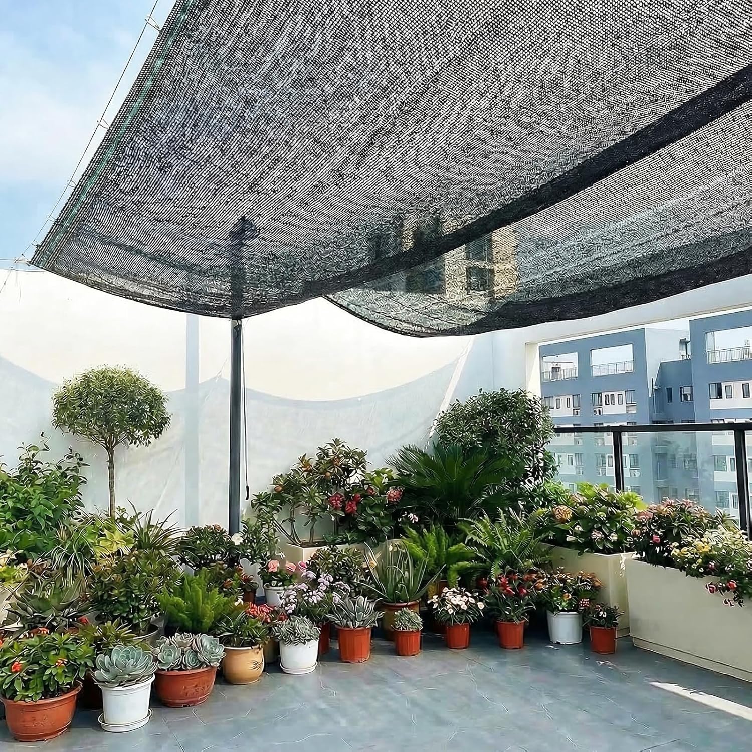 Artpuch 50% Black Garden Shade Cloth Roll for Plants, Sun Shade Cover Fabric Roll with UV Block Shades Netting Mesh for Greenhouse, Backyard, Patio, 5'10" x 100 FT