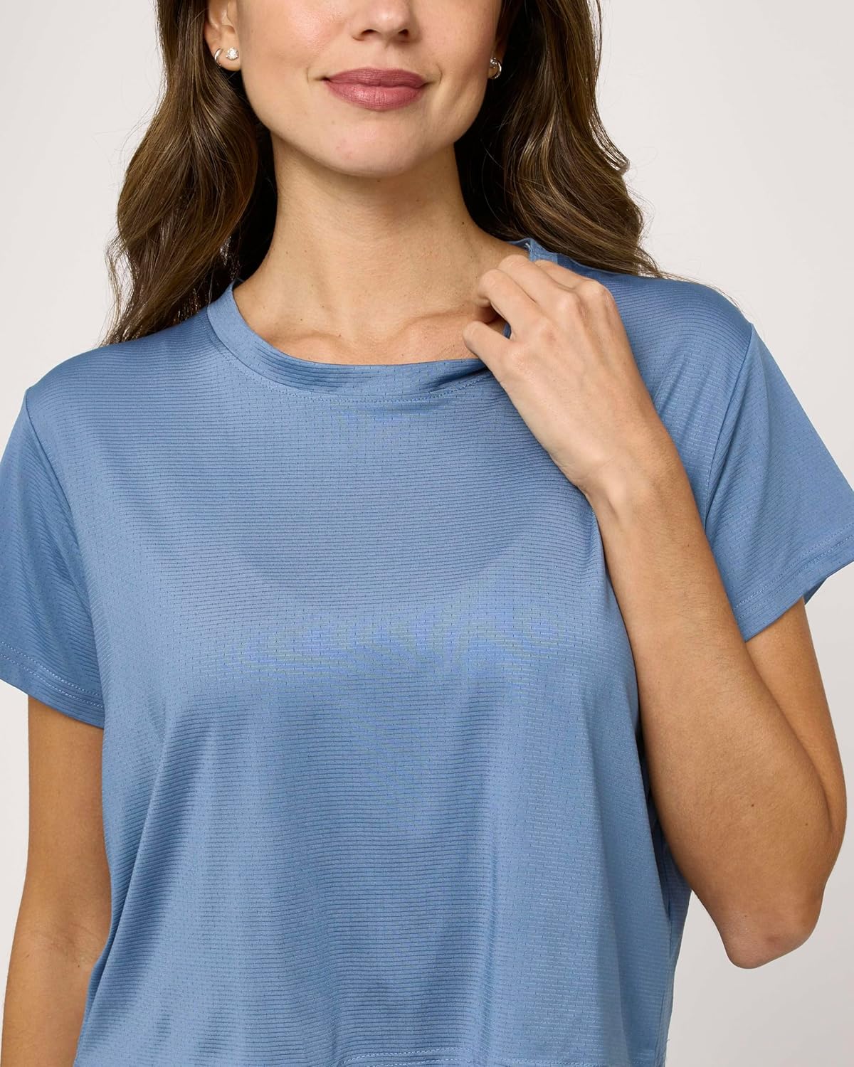 Real Essentials 5 Pack: Women's Dry-Fit Breeze Tech Crop Tops – Short Sleeve Athletic Workout, Yoga Tees (Available in Plus)