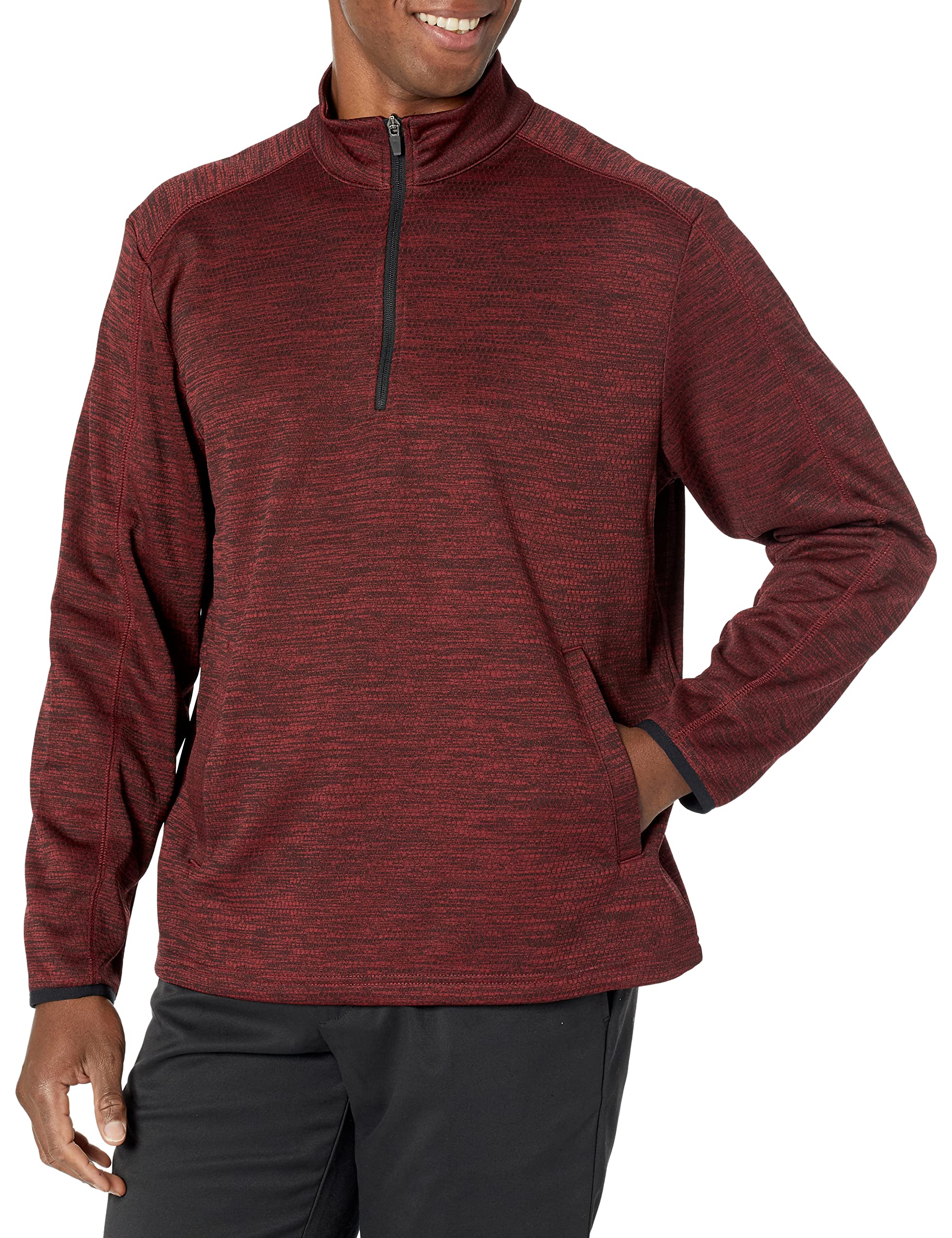PGA TOUR Men's Textured Fleece 1/4 Zip Jacket Base Layer