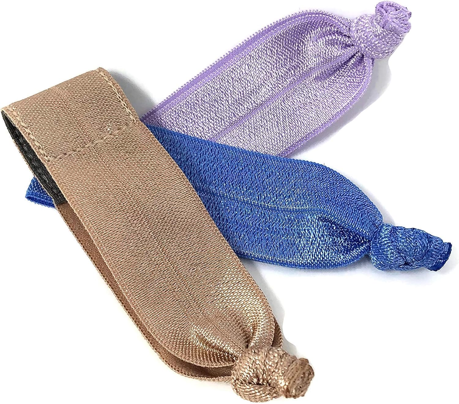 Knotted Set of Three Tan, Blue, and Lilac Wrist or Ankle Band for Fitbit Inspire Luxe Flex Flex 2 One or Alta