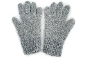 Warm Knitted Mittens for Men, Insulated Goat Down Winter Gloves