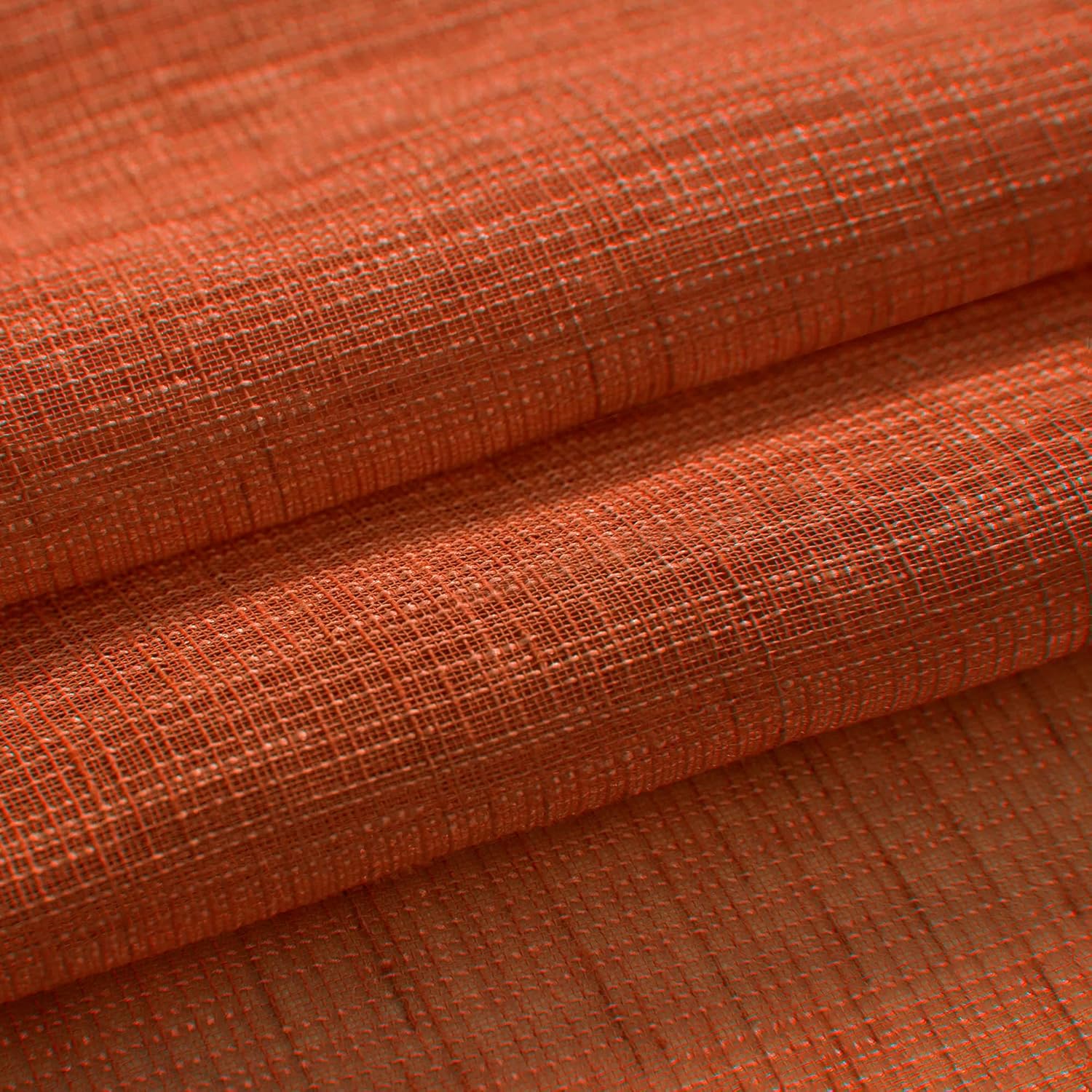 Bohemian Sheer Curtains 96 Inch Length for Dining Room Rod Pocket Burnt Orange Textured Light Filtering Drapes for Patio Sliding Door Floor Living Room Pumpkin Boho Decor Rust Tangerine 8 Ft Long