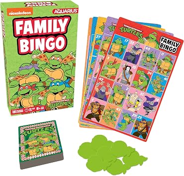 Aquarius Teenage Mutant Ninja Turtles Bingo Game - Officially Licensed Family Party Game Ages 8+, 2-18 Players - for Kids, Teens, and Adults