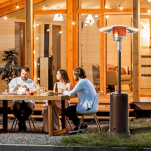 Miniatura 2 de Nuu Garden Calentador de propano para exteriores, calentador de gas para exteriores de 46,000 BTU con ruedas desmontables, calentador portátil con