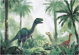 WallArena - Non-Woven Photo Wallpaper for Children's Room, 200 x 140 cm, Dinosaur, Photo Wallpaper for Children, Girls and Boys, Children's Wallpaper, Forest Jungle